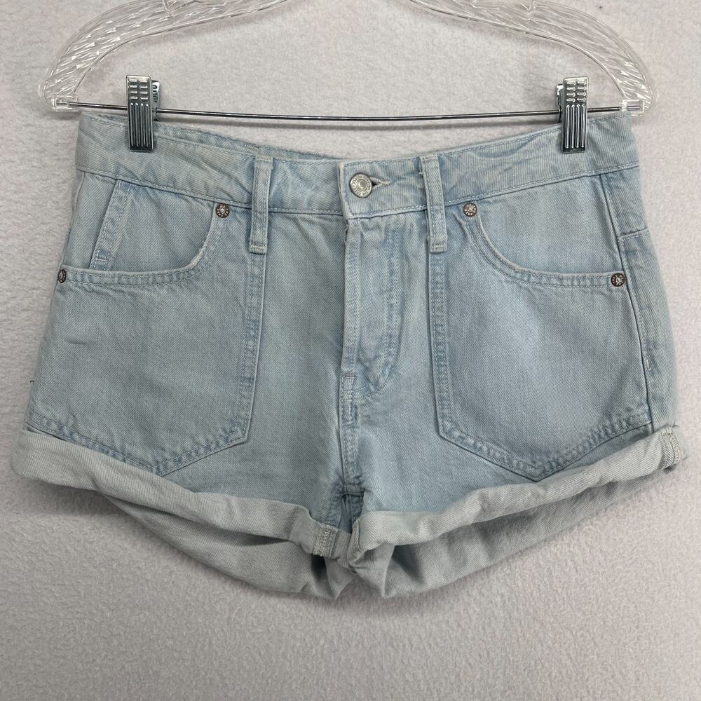 WE THE FREE Shorts 25 Beginners Luck Slouch Cut Off Cuffed FREE PEOPLE Blue - Picture 1 of 14